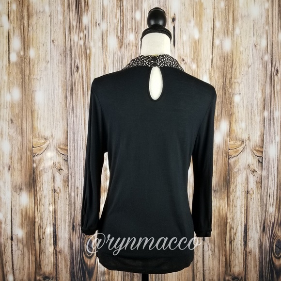 Banana Republic | Black Tie Neck Blouse - Picture 2 of 8